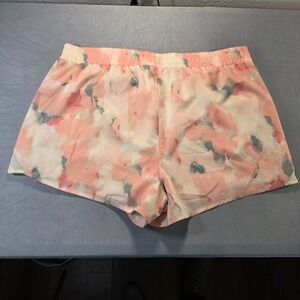 Traj3ctory‎ Womens XXL Watercolor Floral Athletic Running Shorts Peach Cream NWT